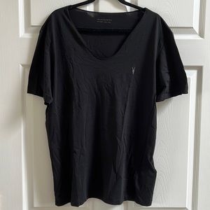 All Saints V-Neck short sleeve black t-shirt